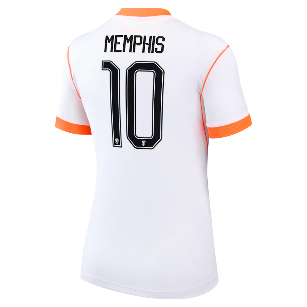 Memphis Depay Netherlands National Team Nike Women's 2026 Away Stadium Replica Jersey - White