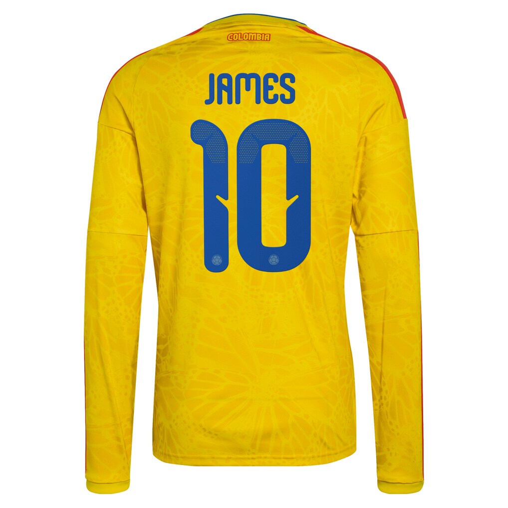 James Rodriguez Colombia National Team adidas 2026 Home Replica Long Sleeve Jersey - Yellow