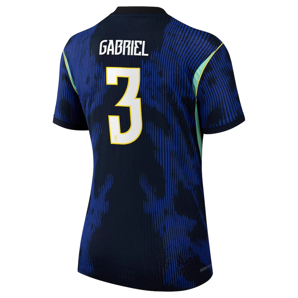 Gabriel Magalhães Brazil National Team Jordan Brand Women's 2026 Away Match Authentic Jersey - Blue
