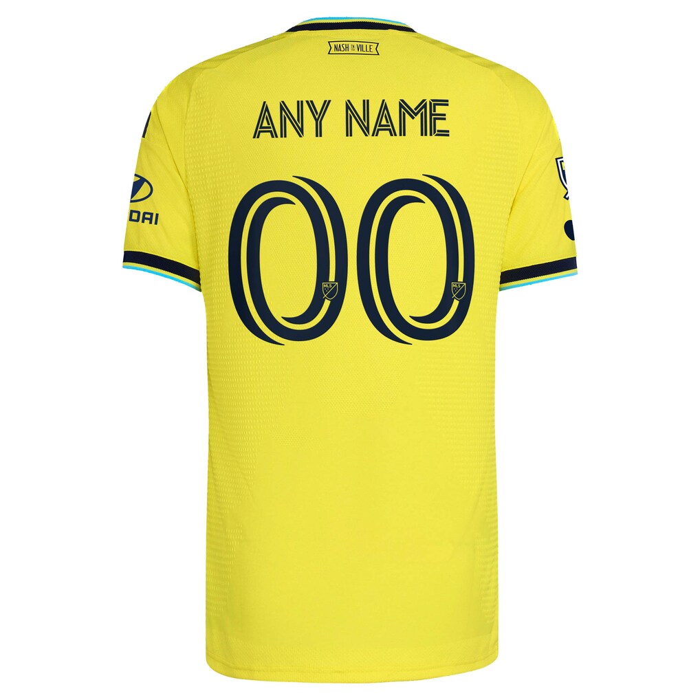 Nashville SC adidas 2026 The Reverb Kit On-Field Authentic Patch Custom Jersey - Yellow