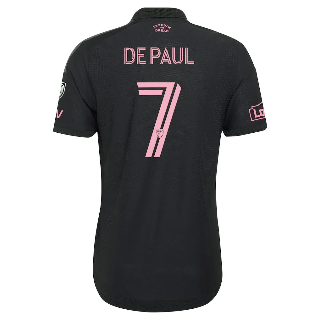 Rodrigo De Paul Inter Miami CF adidas 2026 Presagio On-Field Authentic Patch Jersey - Black