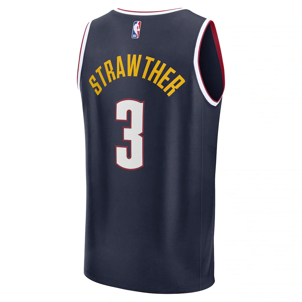 Julian Strawther Denver Nuggets Fanatics Fast Break Replica Player Jersey - Icon Edition - Navy