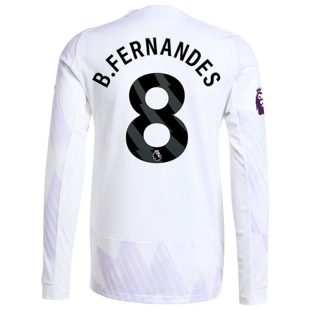 Bruno Fernandes Manchester United adidas 2025/26 Away Authentic Long Sleeve Player Jersey - White