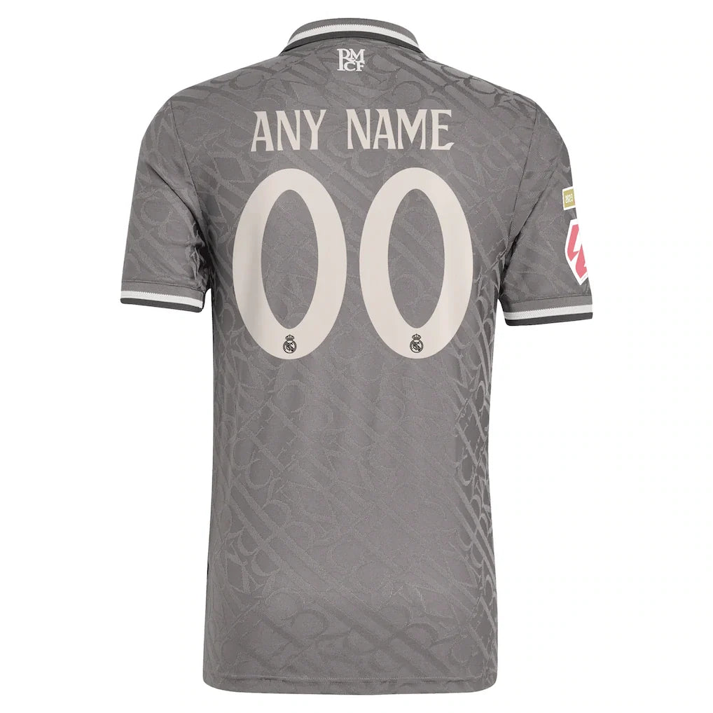 Real Madrid adidas Originals 2024/25 Third Authentic Custom Jersey - Charcoal