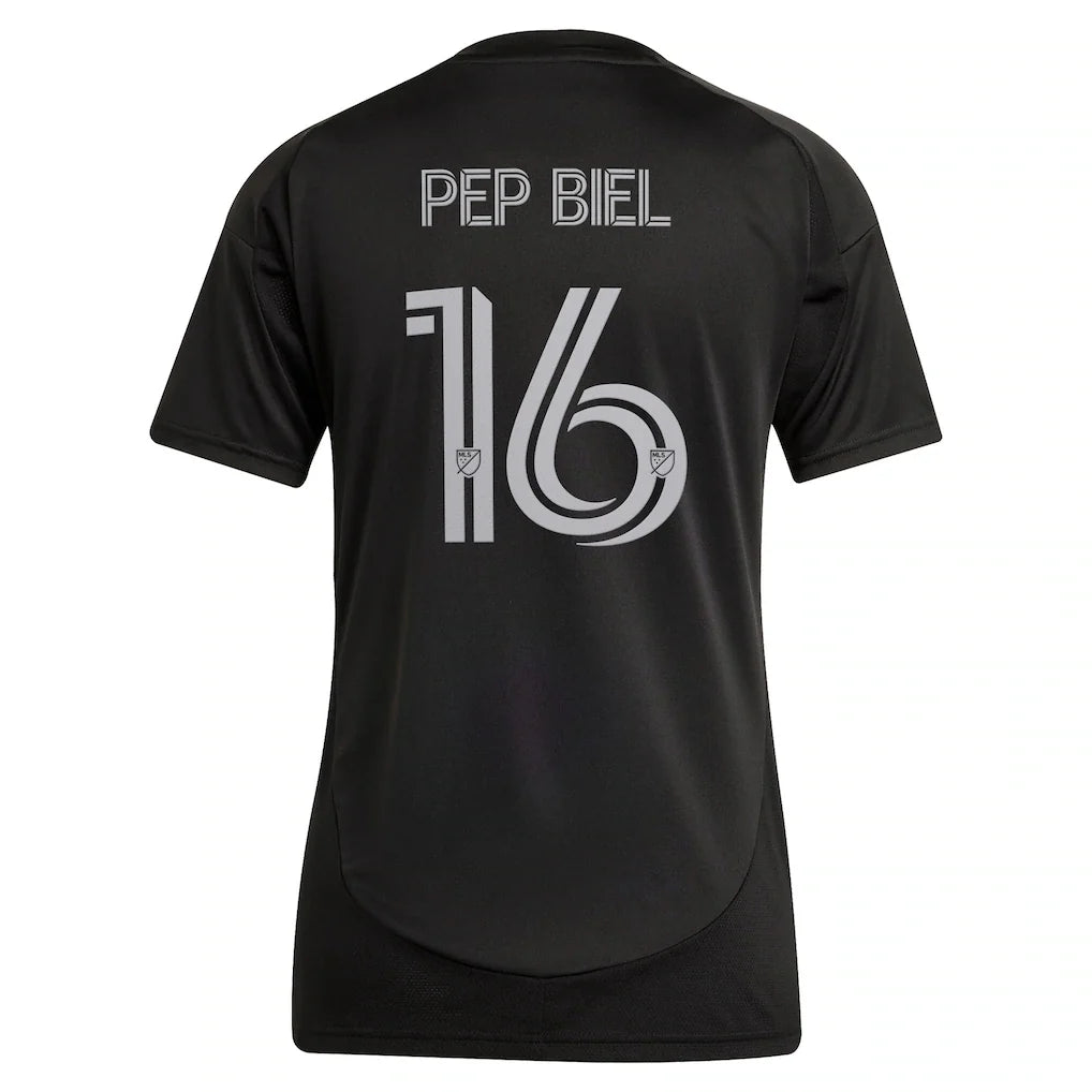Pep Biel Charlotte FC adidas Women's 2025 Fortress Kit Replica Jersey - Black