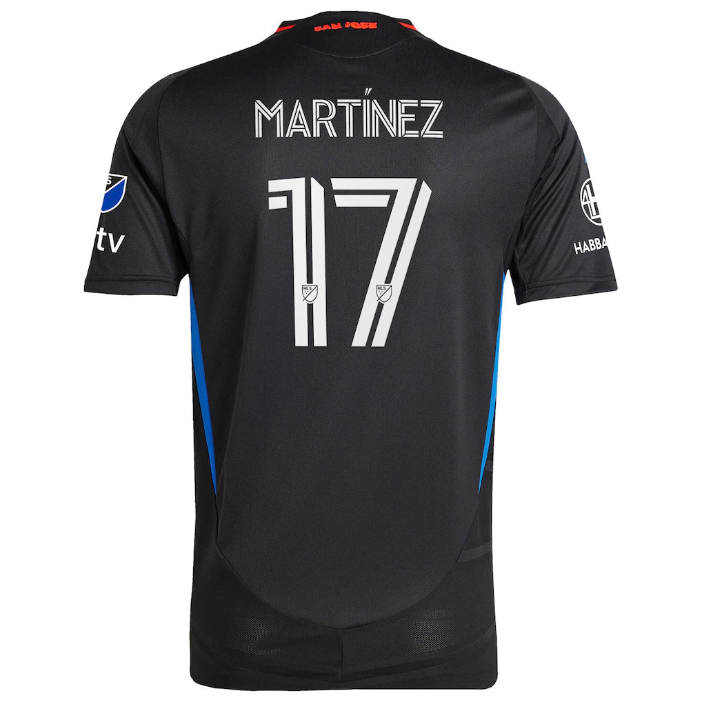 Josef Martinez San Jose Earthquakes adidas 2025 Headliner Authentic Player Jersey - Black