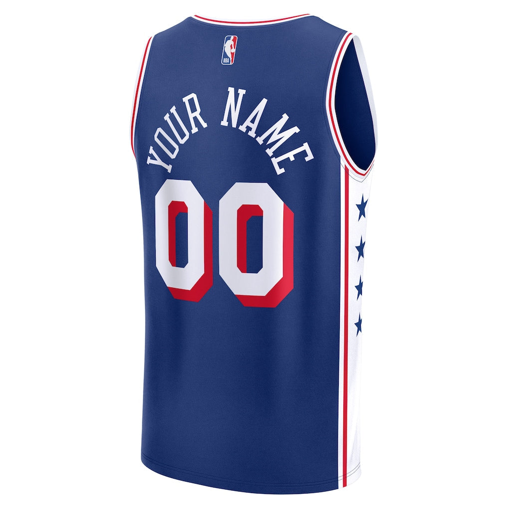 Philadelphia 76ers Fanatics Fast Break Custom Jersey - Icon Edition - Blue