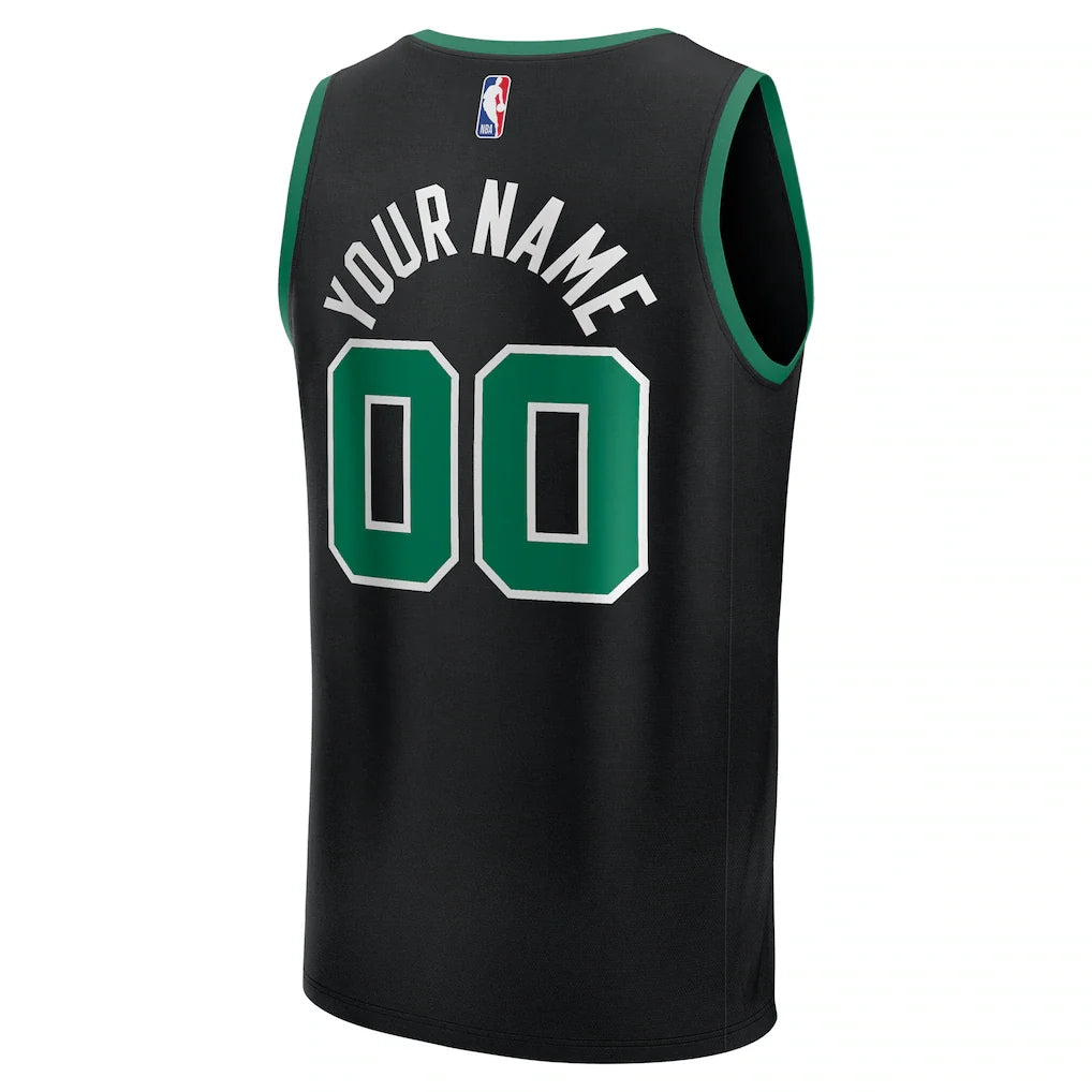 Boston Celtics Fanatics Fast Break Custom Jersey - Statement Edition - Black