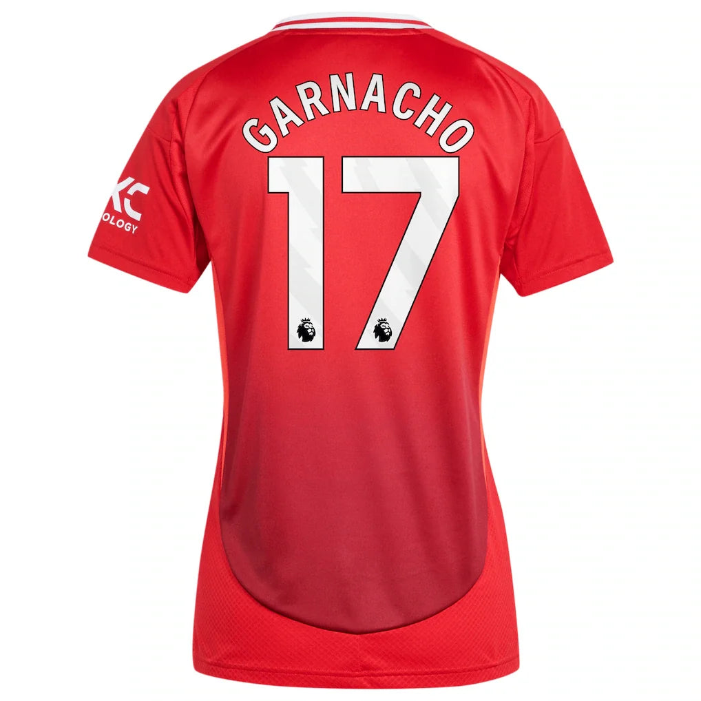 Alejandro Garnacho Manchester United adidas Women's 2024/25 Home Replica Player Jersey - Red