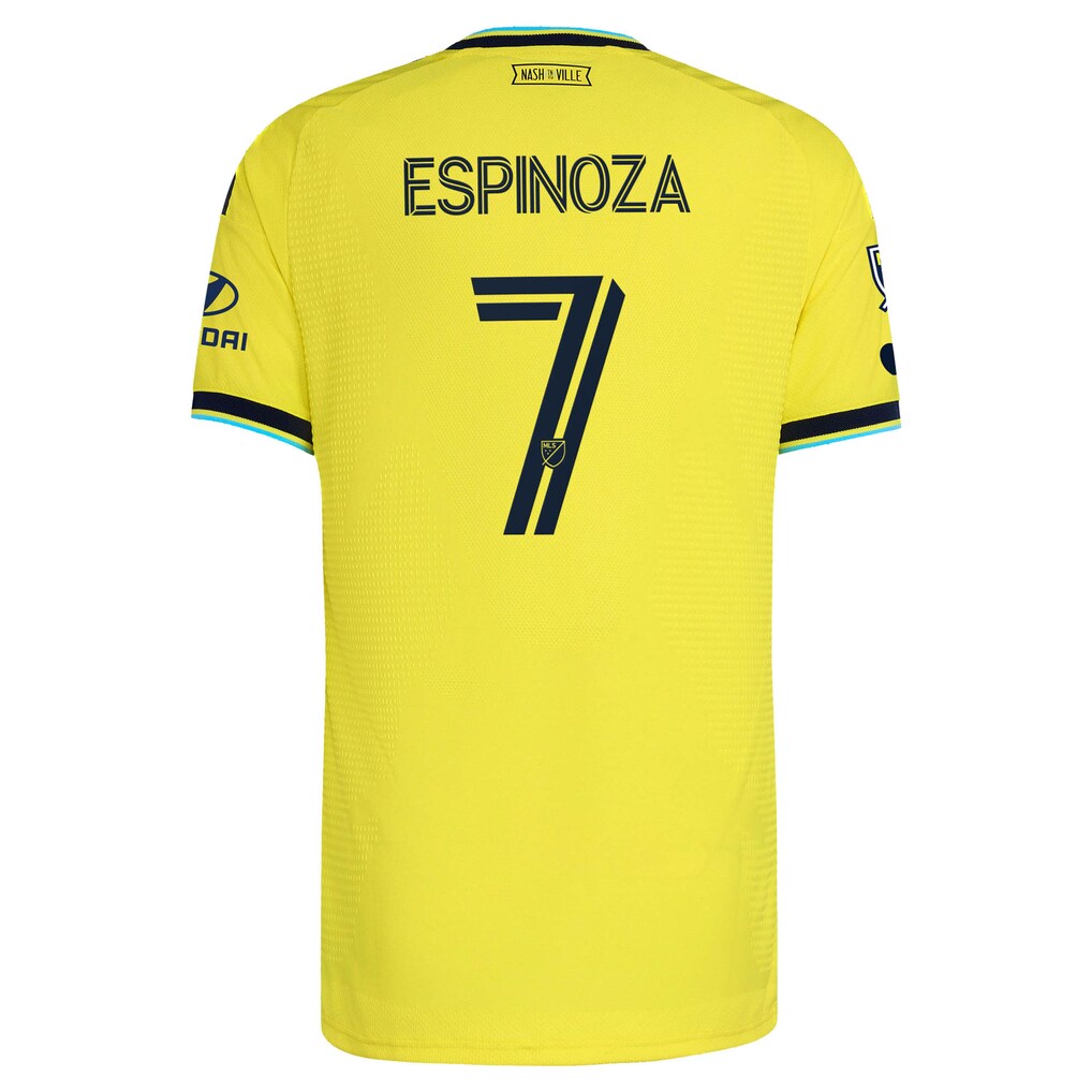 Cristian Espinoza Nashville SC adidas 2026 The Reverb Kit On-Field Authentic Patch Jersey - Yellow