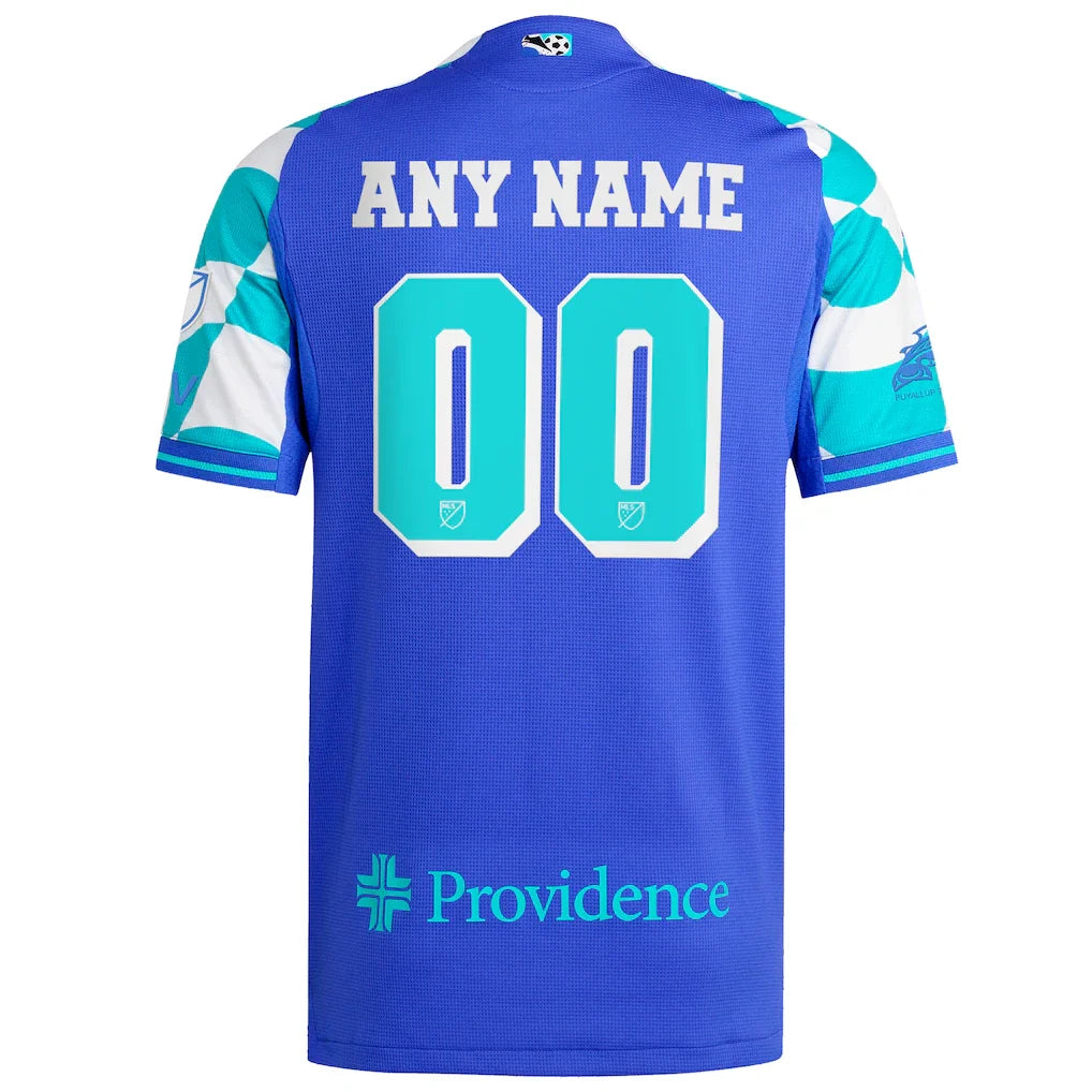 Seattle Sounders FC adidas 2025 Third Authentic Custom Jersey - Blue