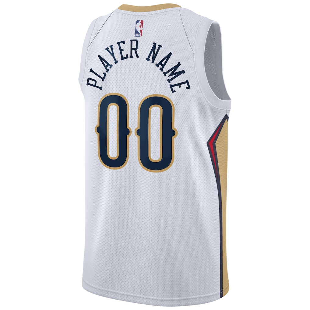 New Orleans Pelicans Nike 2020/21 Swingman Custom Jersey - Association Edition - White