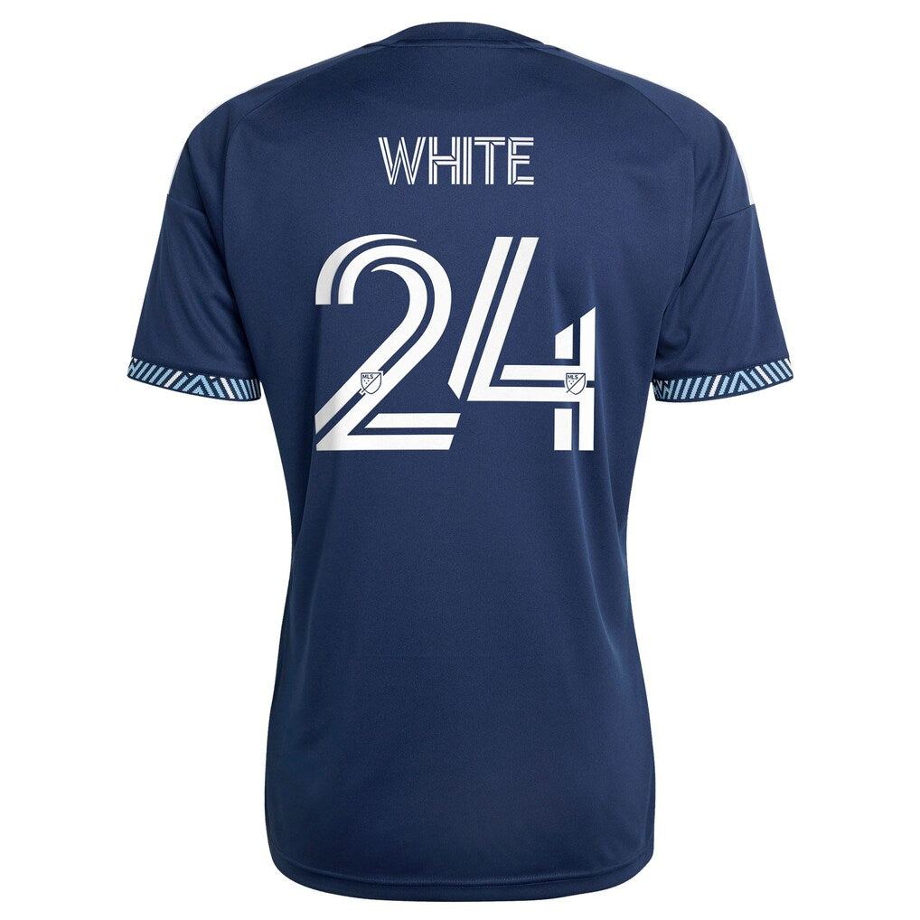 Brian White Vancouver Whitecaps FC adidas 2026 The Coastal Jersey Replica Jersey – Blue