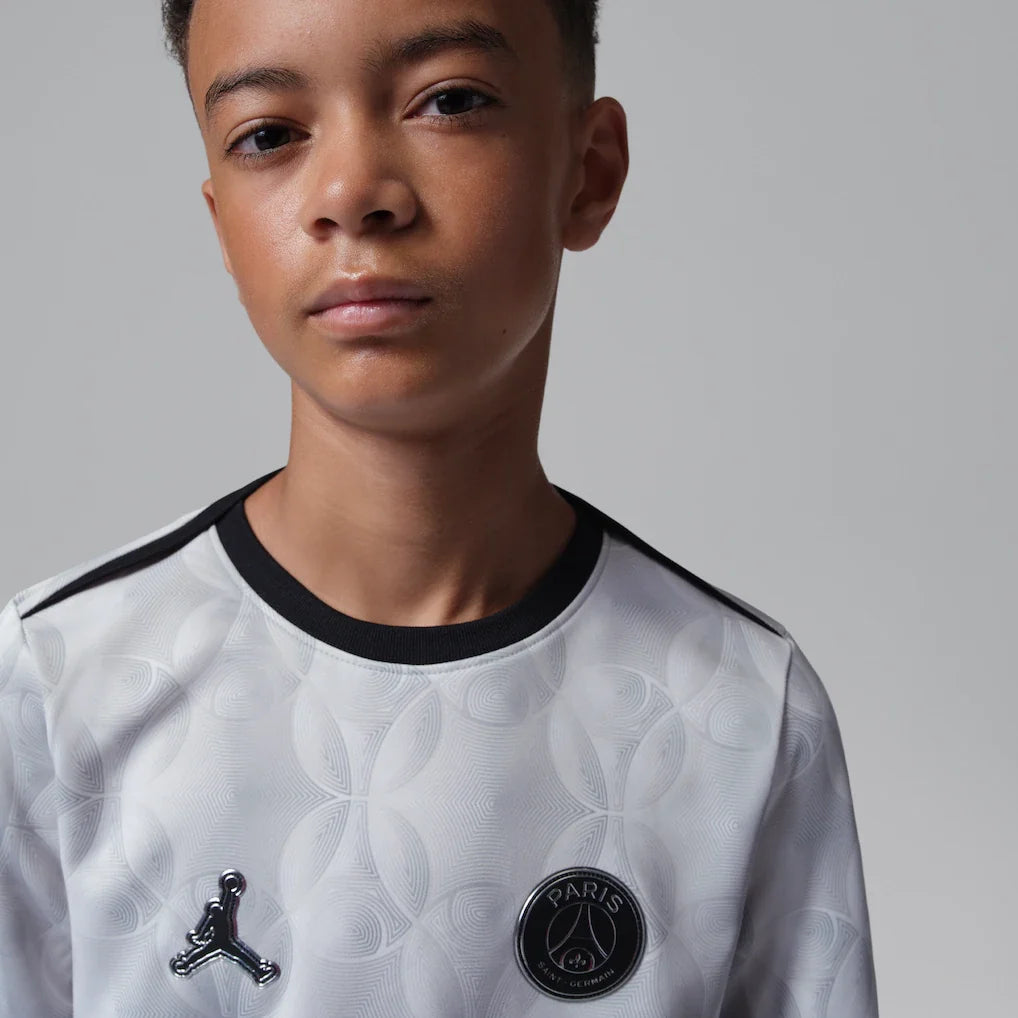 Paris Saint-Germain Jordan Brand Youth Long Sleeve Pre-Match Dri-FIT Top - Gray