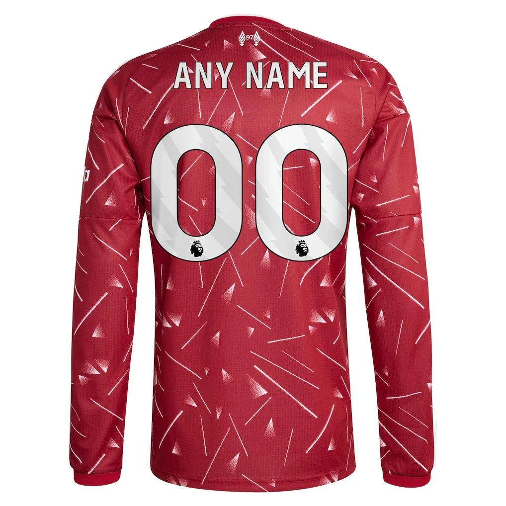 Liverpool adidas 2026/27 Home Replica Long Sleeve Custom Jersey - Red