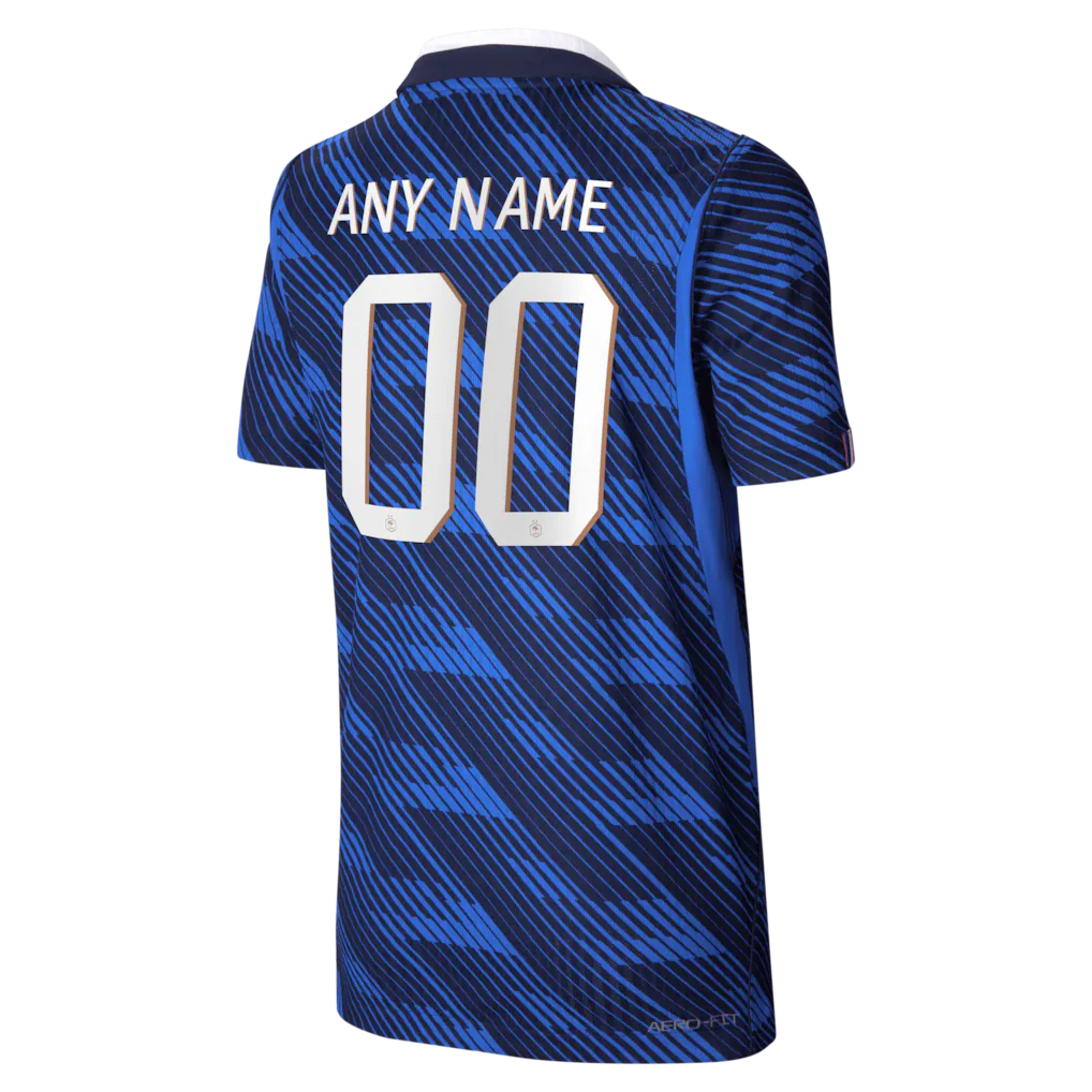 France National Team Nike Youth 2026 Home Match Authentic Custom Jersey - Blue