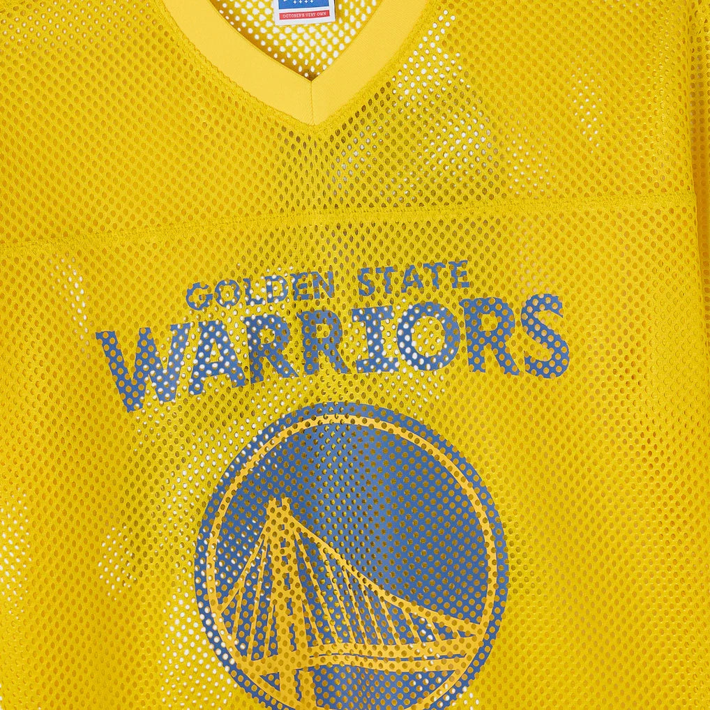 Golden State Warriors OVO x NBA Mesh Football Fashion Jersey - Gold