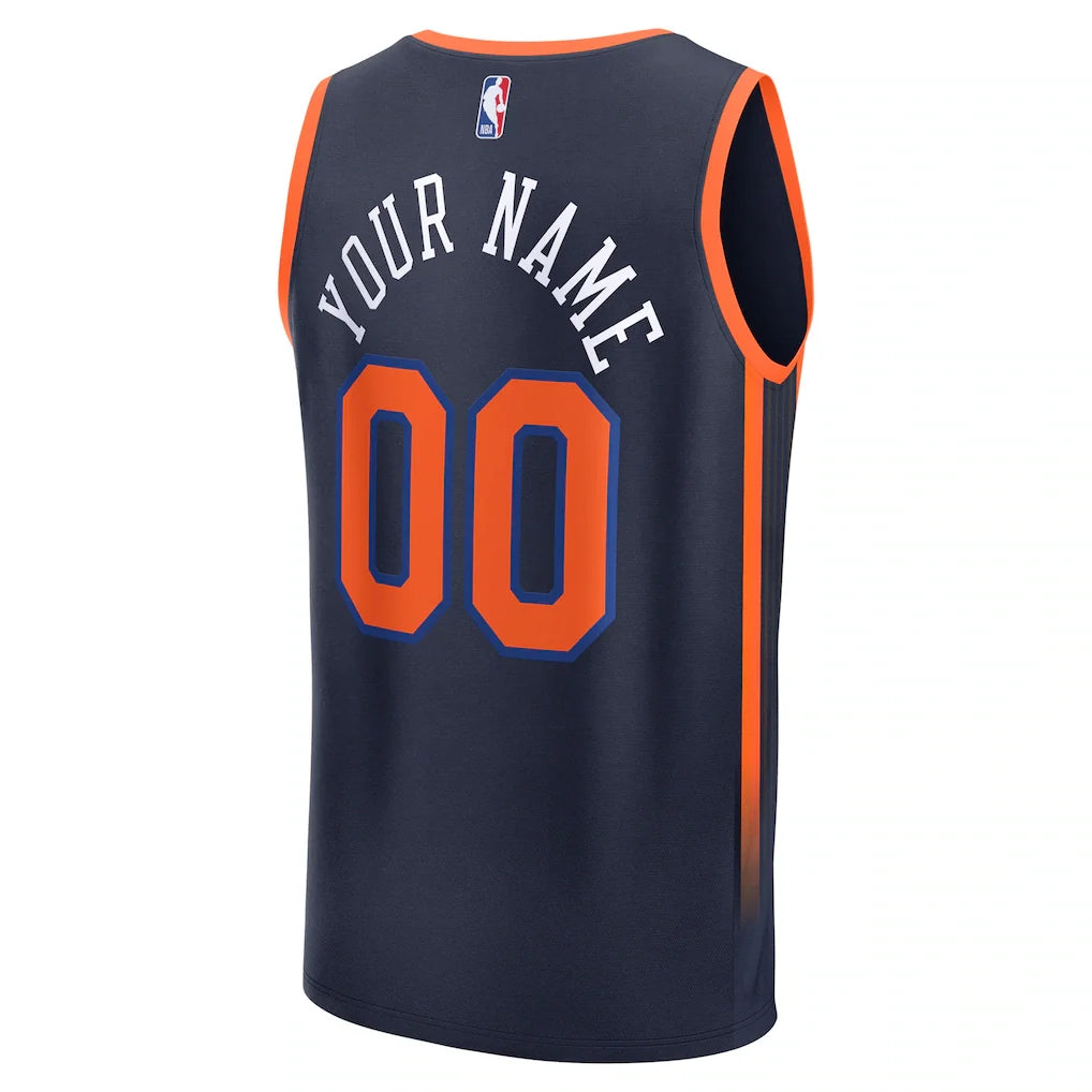 New York Knicks Fanatics Fast Break Custom Jersey - Statement Edition - Navy