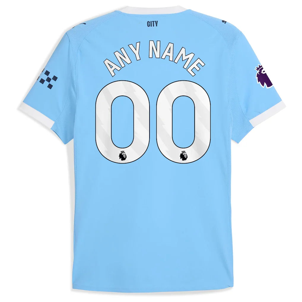 Manchester City Puma 2025/26 Home Authentic Custom Jersey - Sky Blue