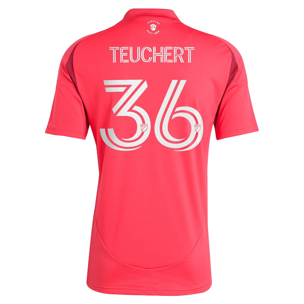Cedric Teuchert St. Louis City SC adidas 2025 Forever CITY Red Replica Player Jersey - Pink