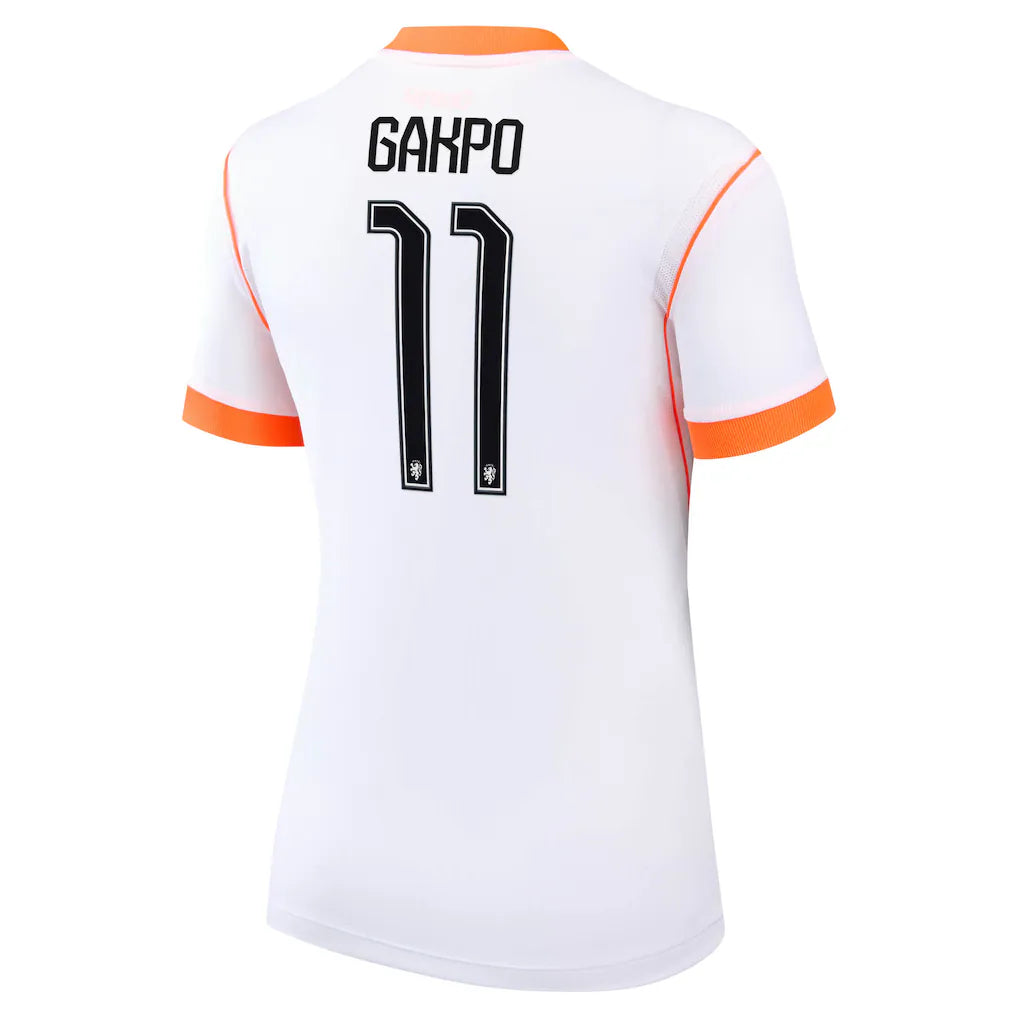 Cody Gakpo Netherlands National Team Nike Women's 2026 Away Stadium Replica Jersey - White