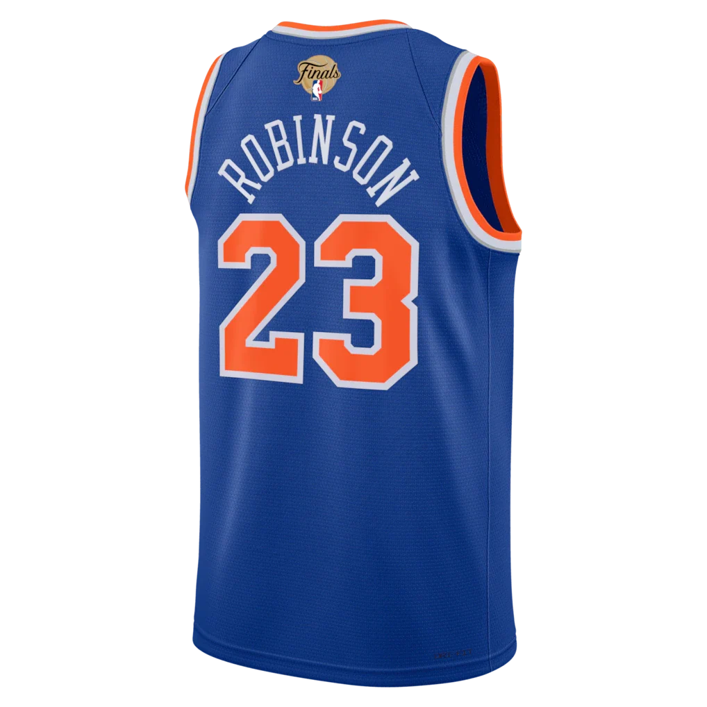 Mitchell Robinson New York Knicks Nike Unisex 2026 NBA Finals Patch Swingman Jersey - Icon Edition - Blue