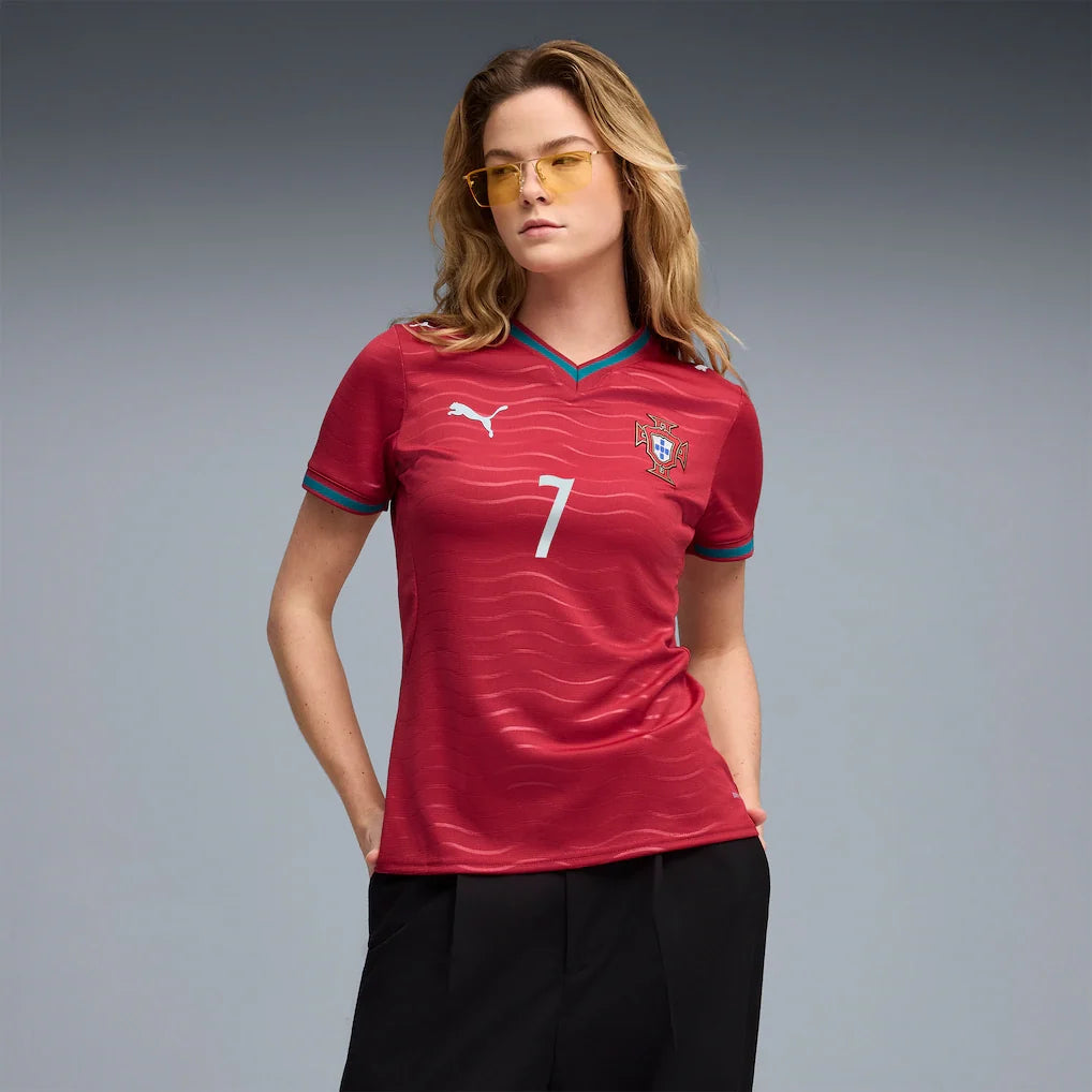 Cristiano Ronaldo Portugal National Team Puma Women's 2026 Home Replica Jersey - Red