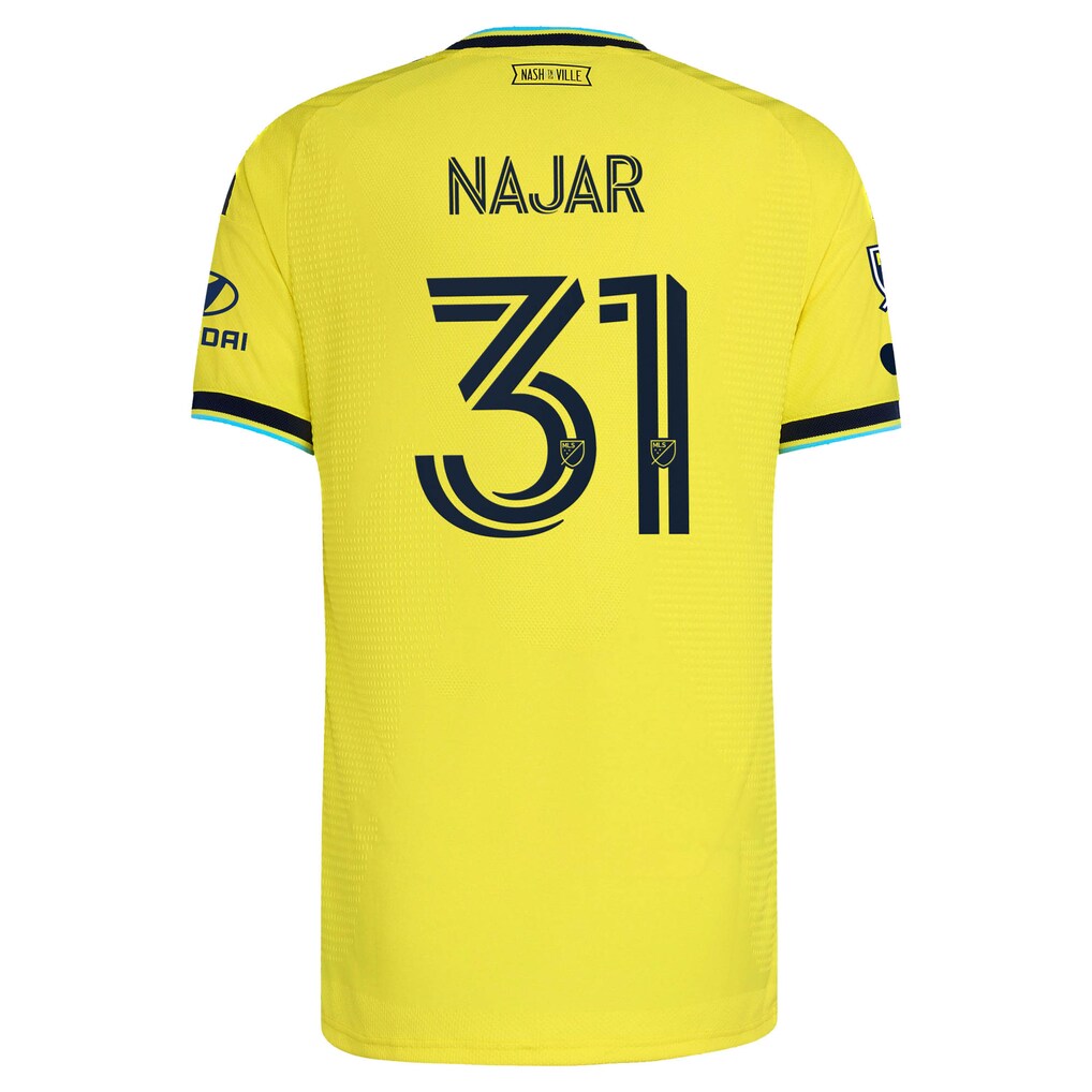 Andy Najar Nashville SC adidas 2026 The Reverb Kit On-Field Authentic Patch Jersey - Yellow