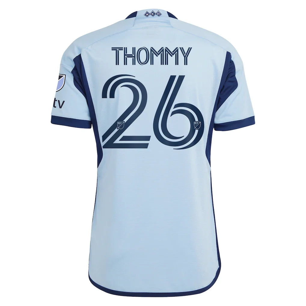 Erik Thommy Sporting Kansas City adidas 2024 Hoops 4.0 Authentic Player Jersey – Light Blue