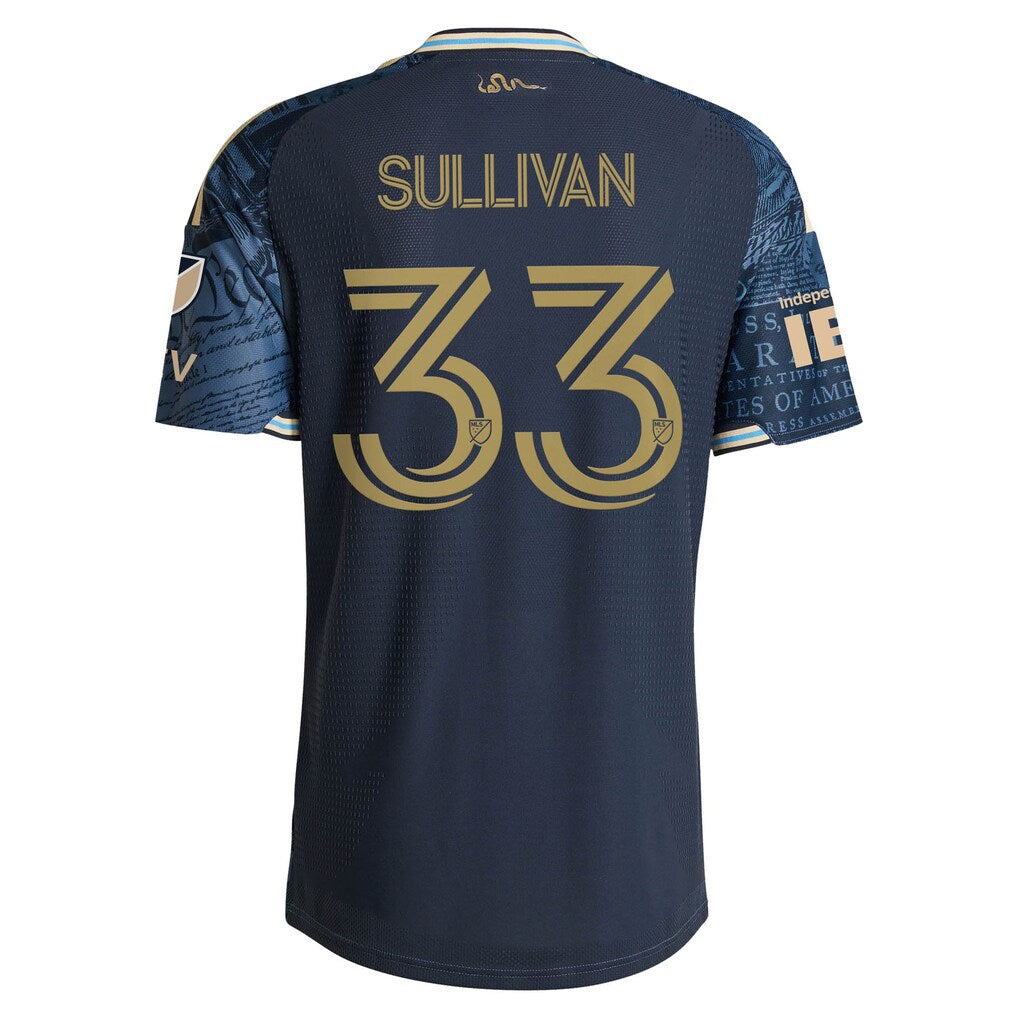 Quinn Sullivan Philadelphia Union adidas 2026 1776 Kit On-Field Authentic Patch Jersey - Navy