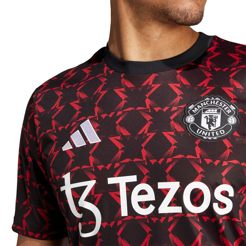 Manchester United adidas 2024/25 Pre-Match Top - Black