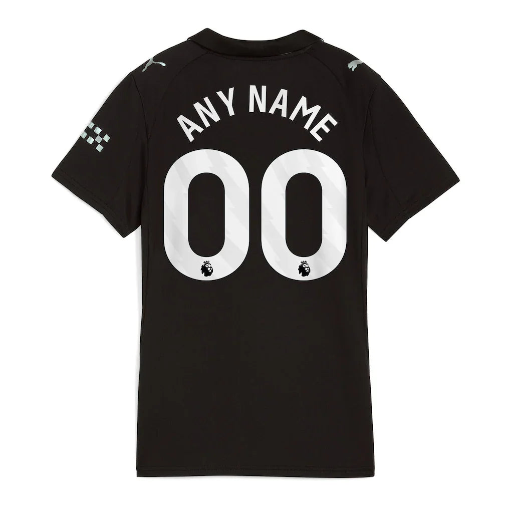 Manchester City Puma Women's 2025/26 Away Replica Custom Jersey - Black