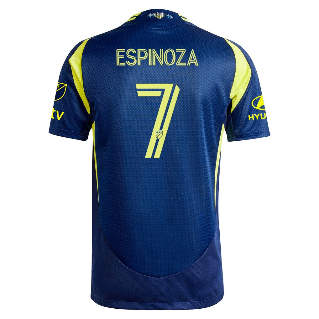 Cristian Espinoza Nashville SC adidas 2025 The Heart of Nashville Kit On-Field Authentic Jersey – Navy