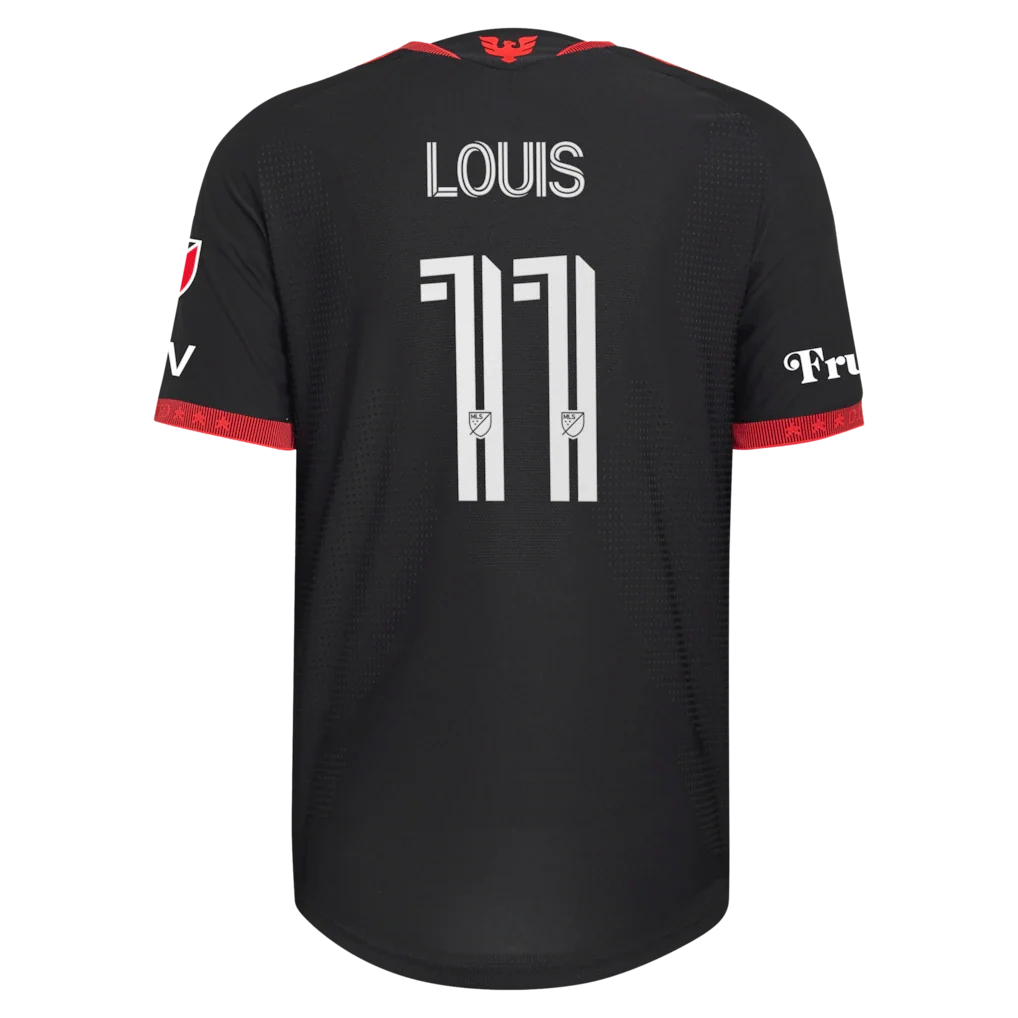 Louis Munteanu D.C. United adidas  2026 Black-and-Red Kit On-Field Authentic Patch Jersey - Black