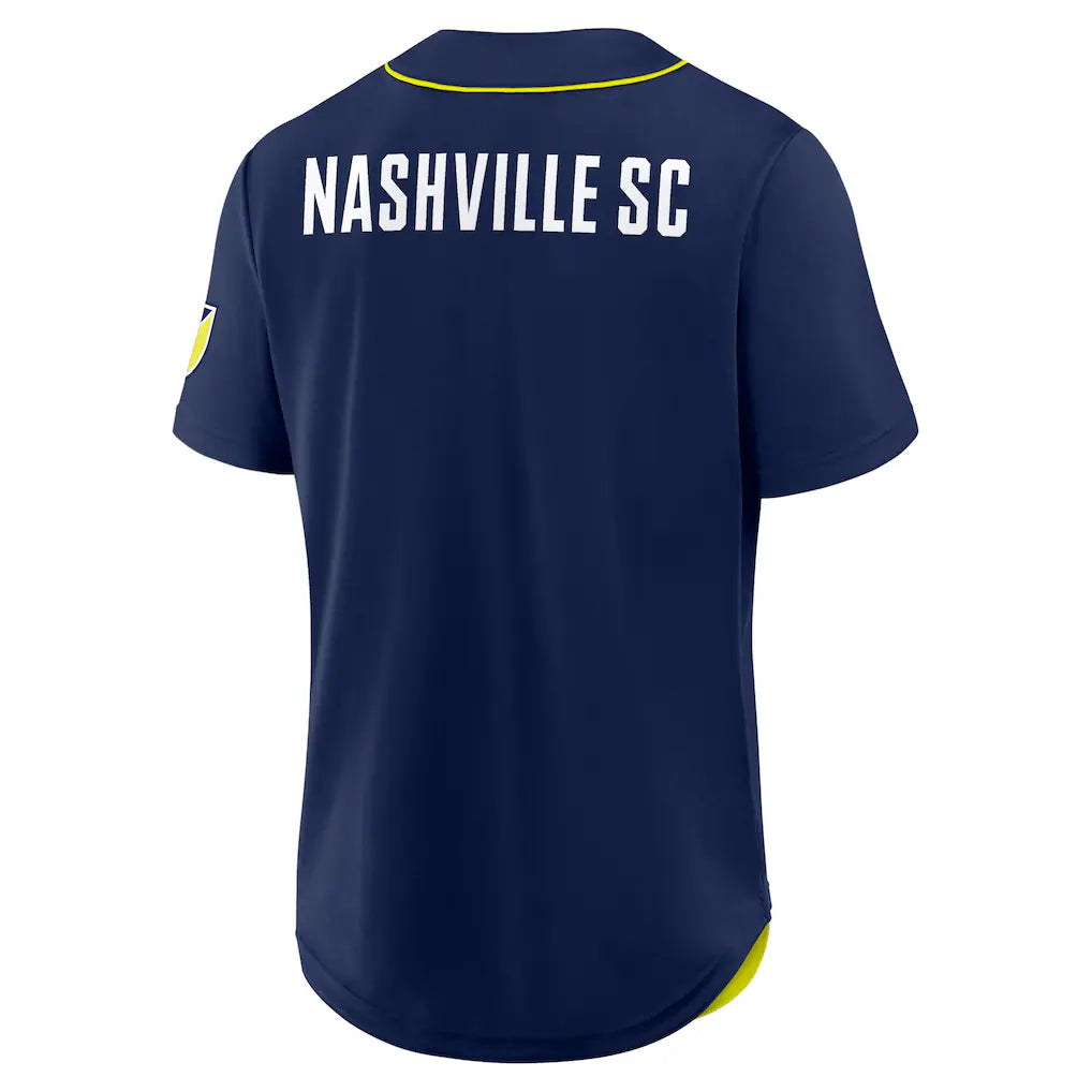 Nashville SC Fanatics Injury Time Baseball Jersey - Navy