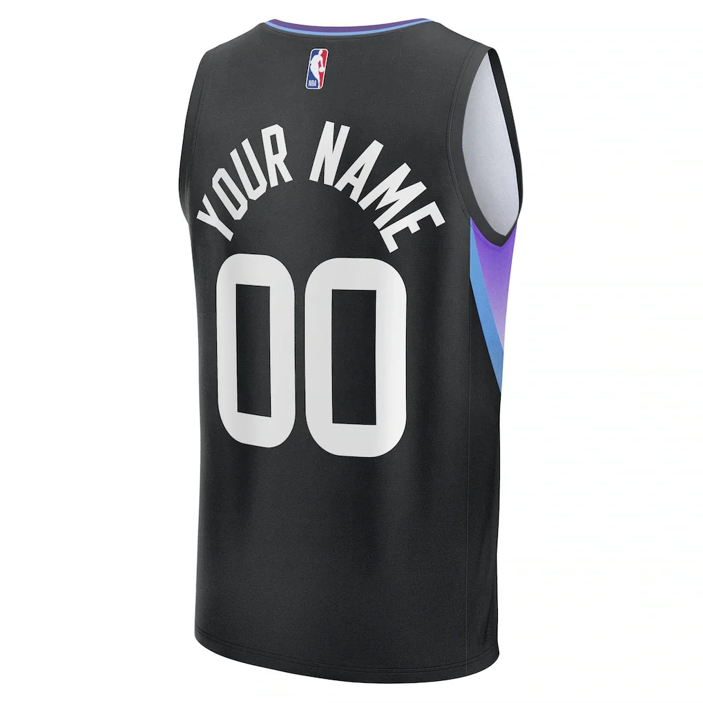 Utah Jazz Fanatics Fast Break Custom Jersey - Statement Edition - Black