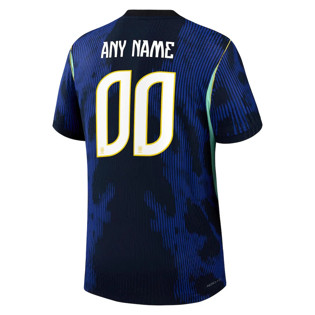 Brazil National Team Jordan Brand 2026 Away Match Authentic Custom Jersey - Blue