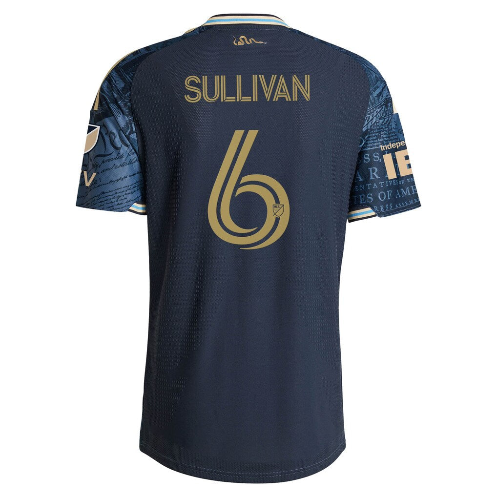 Cavan Sullivan Philadelphia Union adidas 2026 1776 Kit On-Field Authentic Patch Jersey - Navy