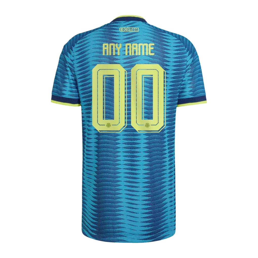 Colombia National Team adidas 2026 Away On-Field Authentic Custom Jersey - Turquoise
