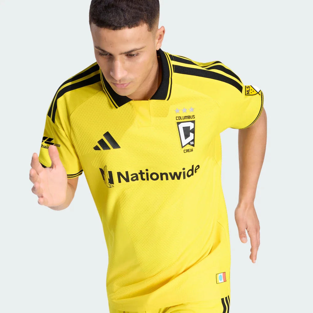 Columbus Crew adidas 2026 The Crafted for Excellence Kit On-Field Authentic Patch Jersey - Yellow