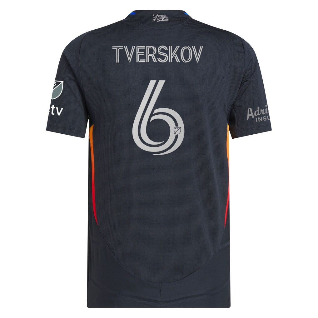 Jeppe Tverskov San Diego FC adidas 2025 State of Flow On-Field Authentic Jersey - Navy