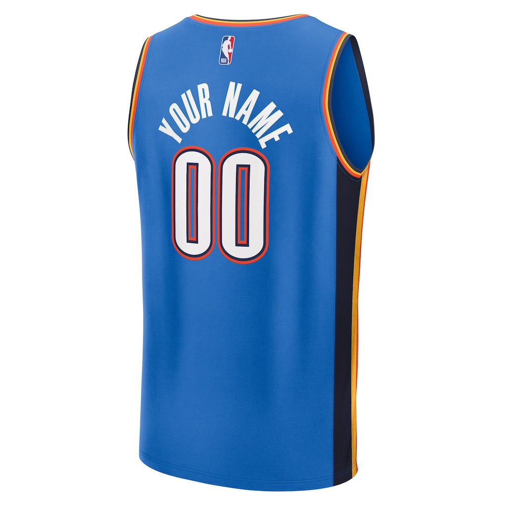 Oklahoma City Thunder Fanatics Fast Break Custom Jersey - Icon Edition - Blue
