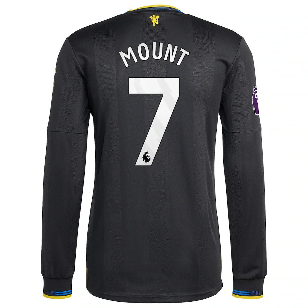 Mason Mount Manchester United adidas 2025/26 Third Authentic Long Sleeve Player Jersey - Black