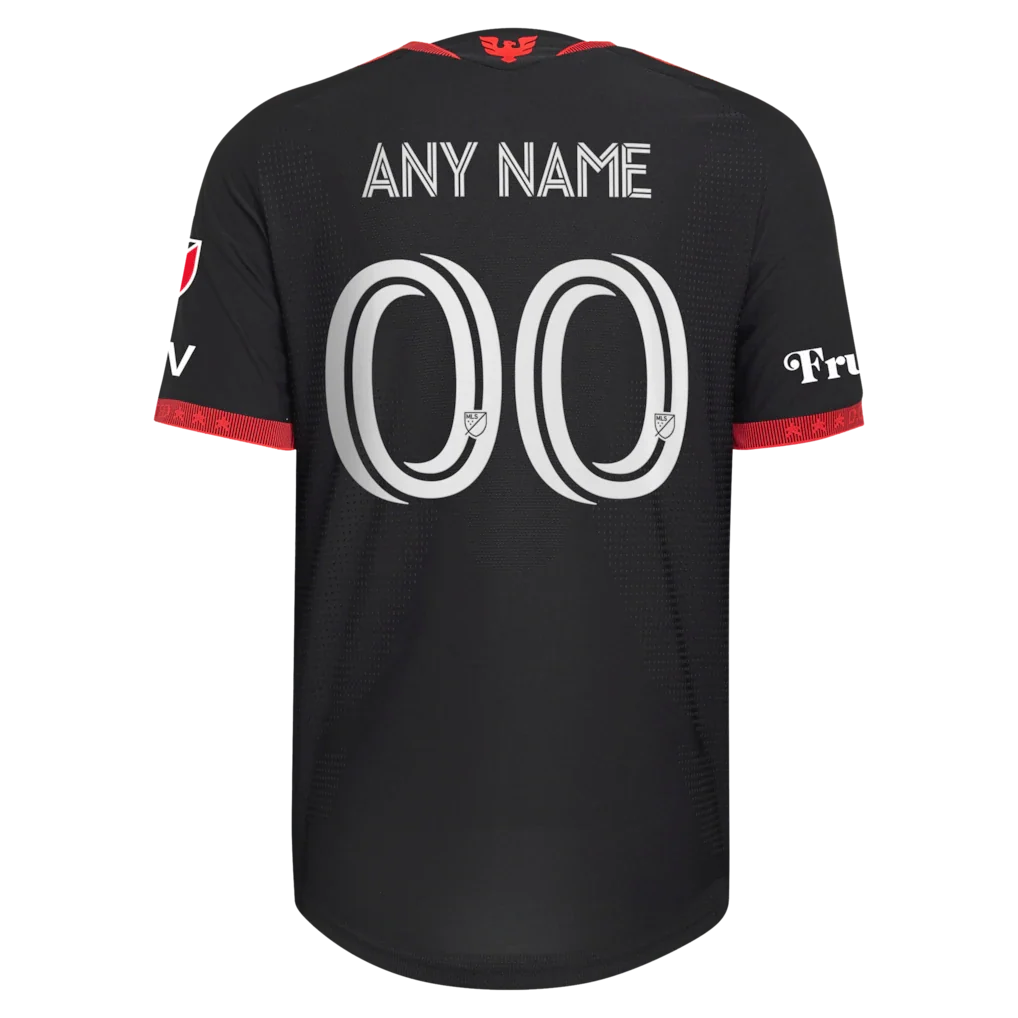 D.C. United adidas  2026 Black-and-Red Kit On-Field Authentic Patch Custom Jersey - Black