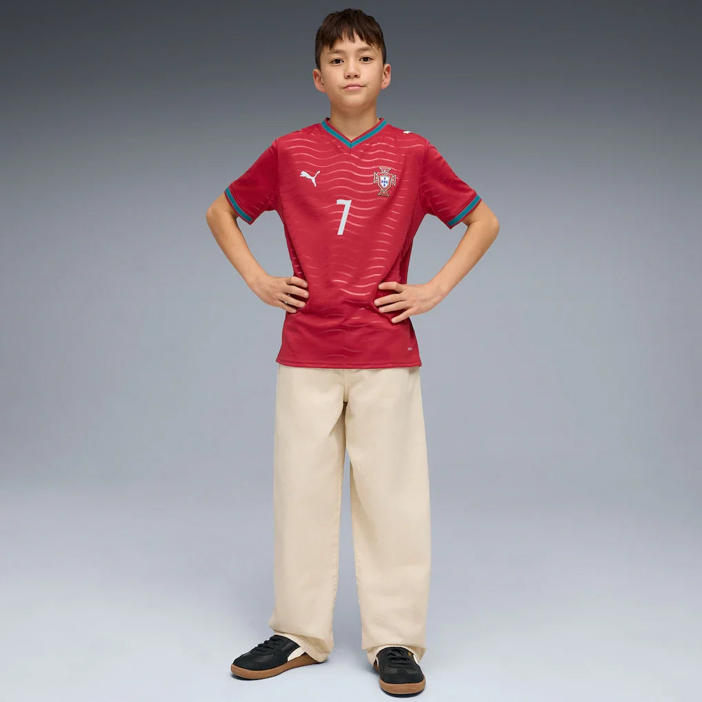 Cristiano Ronaldo Portugal National Team Puma Youth 2026 Home Replica Jersey - Red