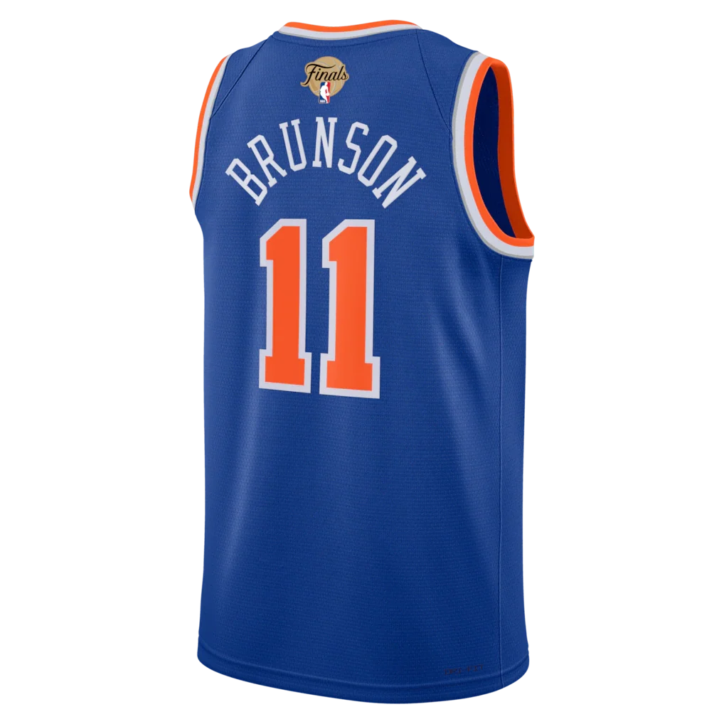 Jalen Brunson New York Knicks Nike Unisex 2026 NBA Finals Patch Swingman Jersey - Icon Edition - Blue