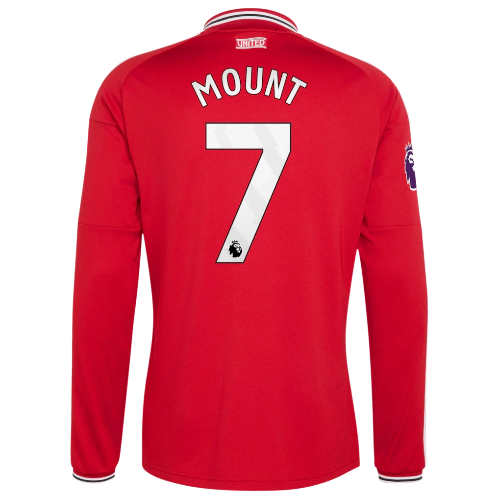Mason Mount Manchester United adidas 2026/27 Home Authentic Long Sleeve Jersey - Red