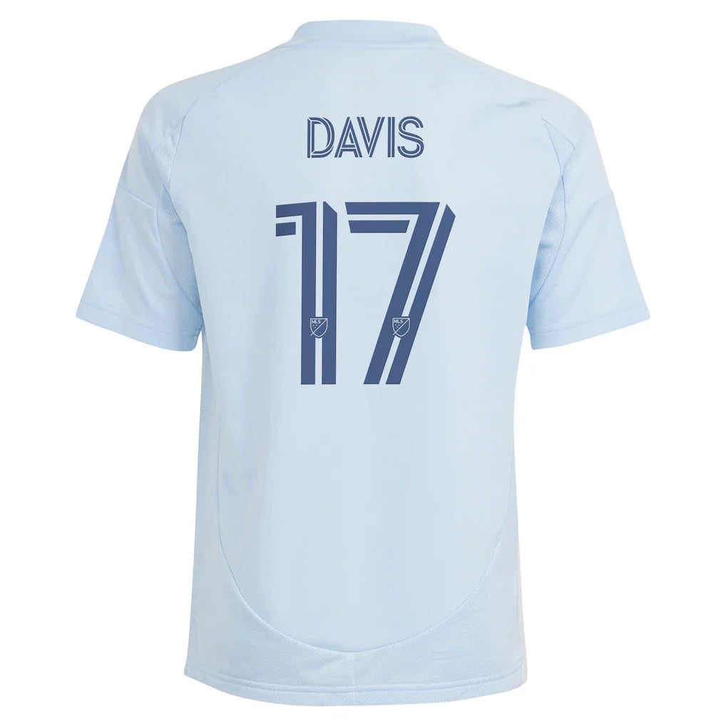 Jake Davis Sporting Kansas City adidas Youth 2025 One KC Replica Player Jersey - Light Blue