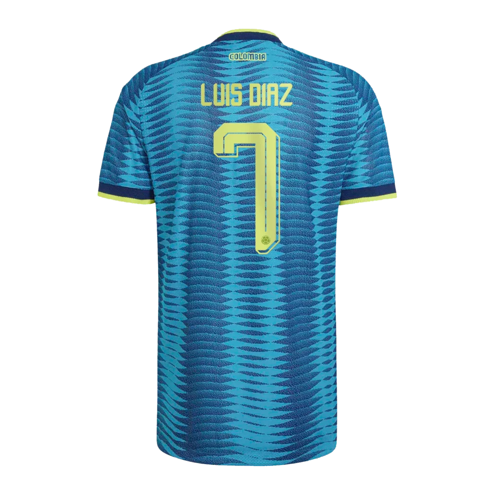 Luis Diaz Colombia National Team adidas 2026 Away On-Field Authentic Jersey - Turquoise