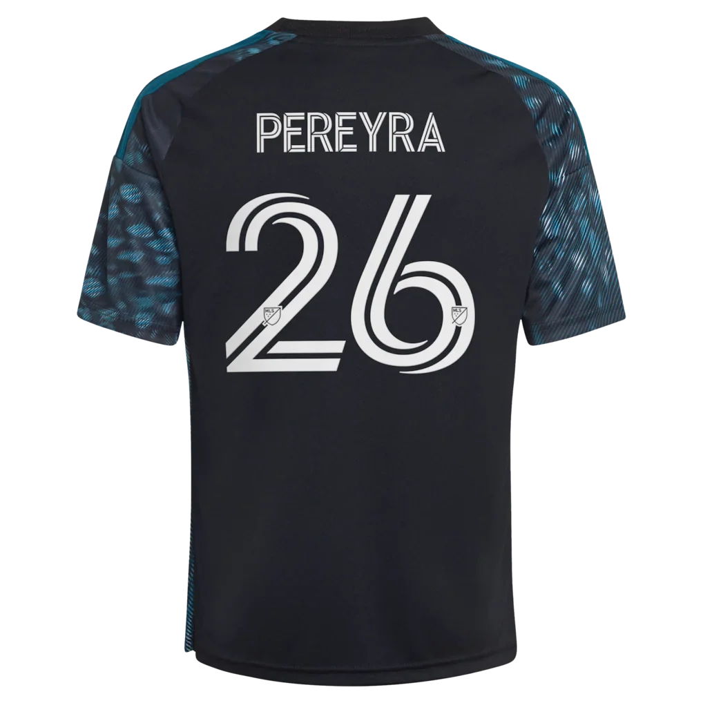 Joaquín Pereyra Minnesota United FC adidas Youth 2026 The Decade Kit Replica Jersey - Black
